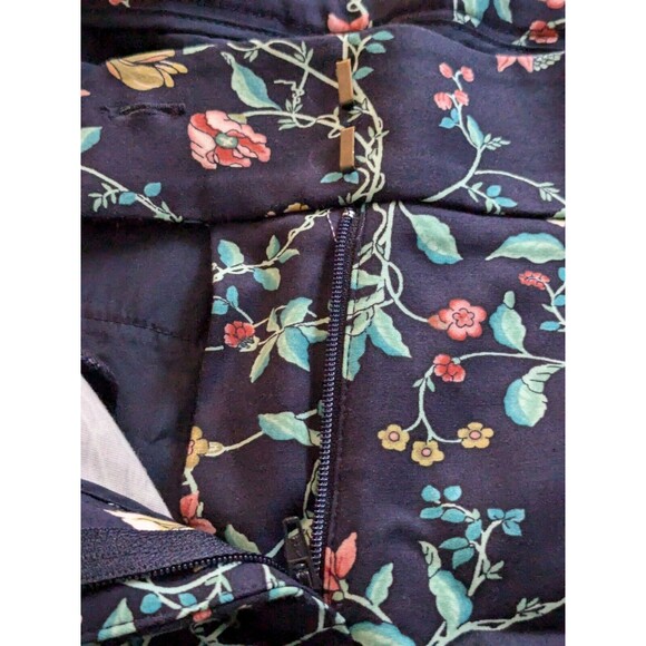 Ann Taylor Loft Pants Women's Sz 10T Floral Marisa Riviera Cropped  Blue Pink - Picture 9 of 16